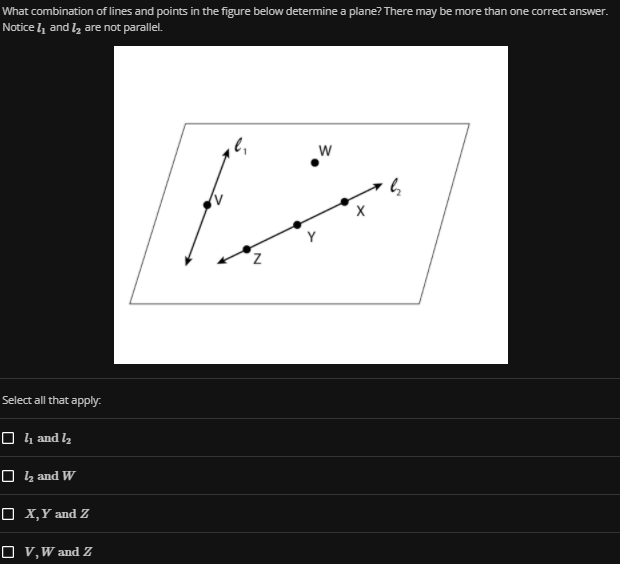 Solved What combination of lines and points in the figure