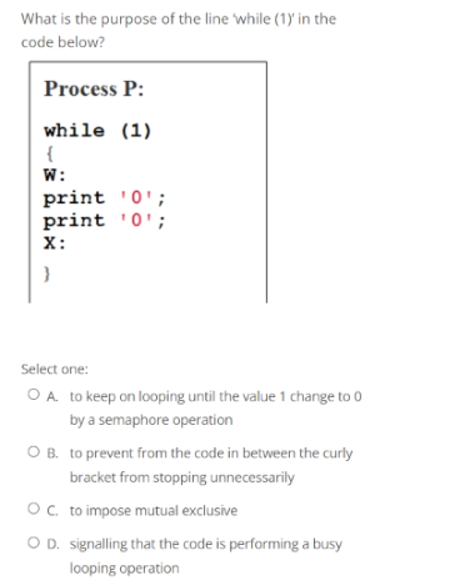 Solved What is the purpose of the line while (1) in the code | Chegg.com