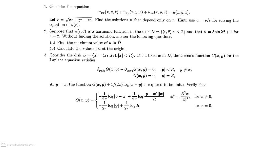 1 Consider The Equation U X X X Y Z U Y Chegg Com