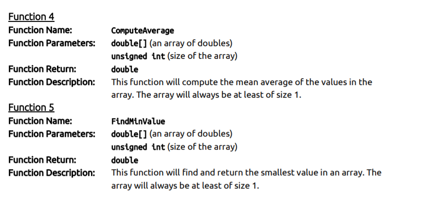 Solved Function 4 Function Name: Function Parameters: | Chegg.com