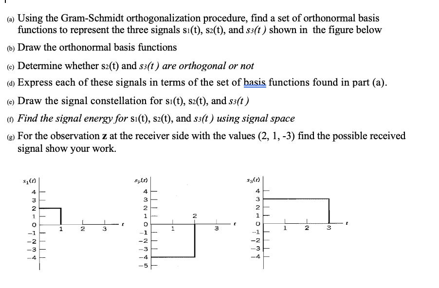 (a) Using The Gram-Schmidt Orthogonalization | Chegg.com