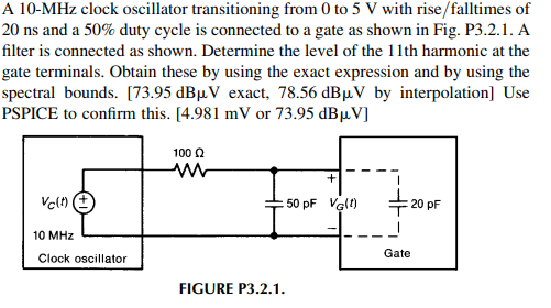 Solved A 10-MHz clock oscillator transitioning from 0 to 5 V | Chegg.com