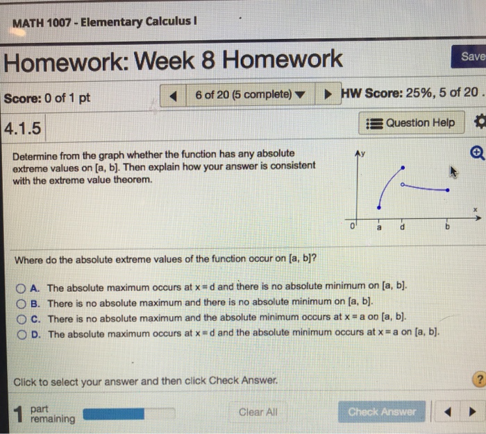 Solved MATH 1007 - Elementary Calculus I Homework: Week 8 | Chegg.com