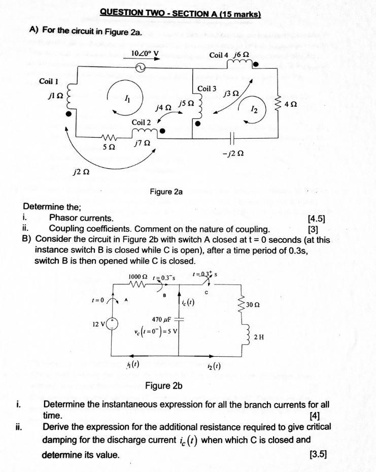 Solved A) For the circuit in Figure 2a. Figure 2a Determine | Chegg.com