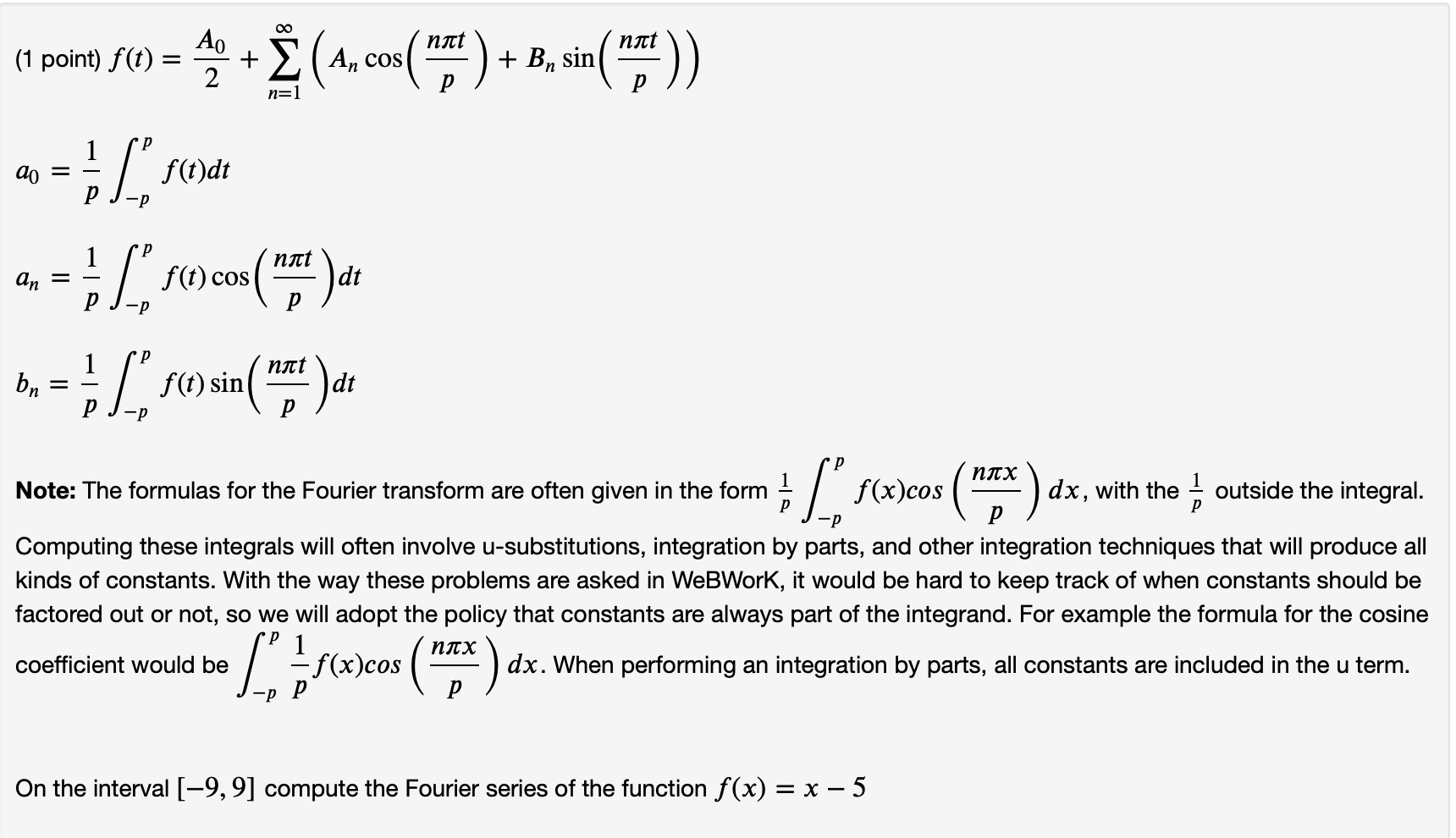 Solved O Ao Nat Nat 1 Point F 0 E A An Cos B Si Chegg Com