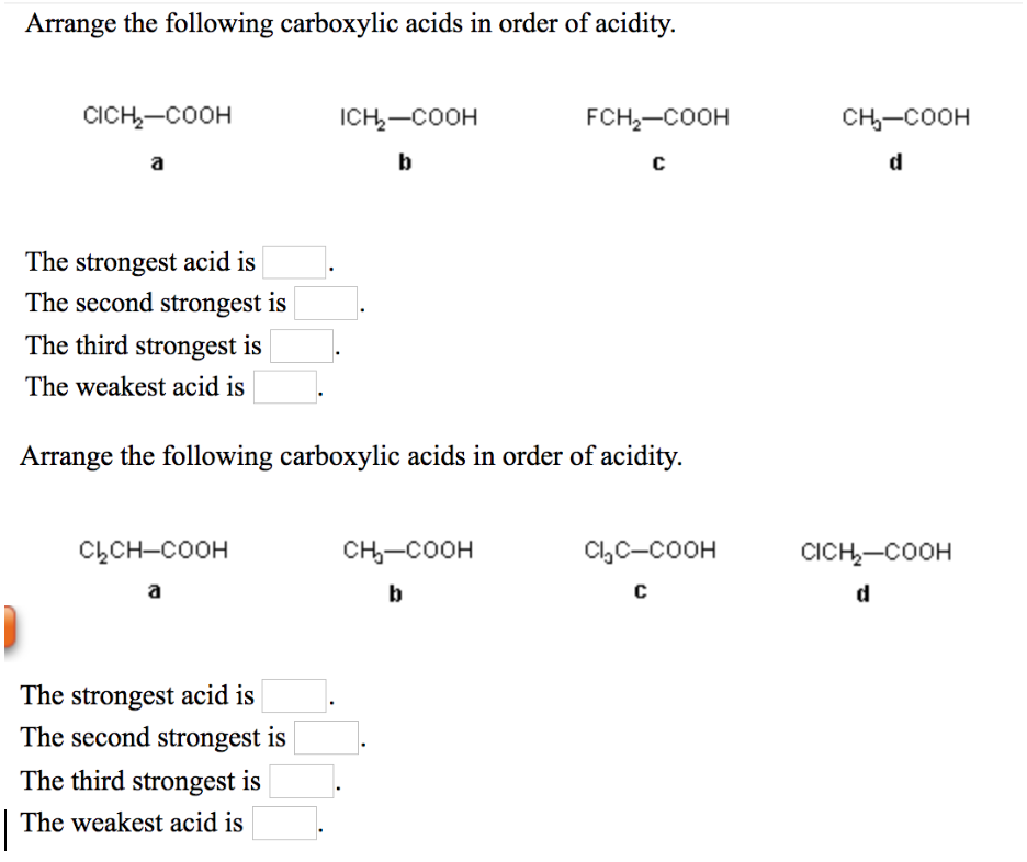 solved-arrange-the-following-carboxylic-acids-in-order-of-chegg