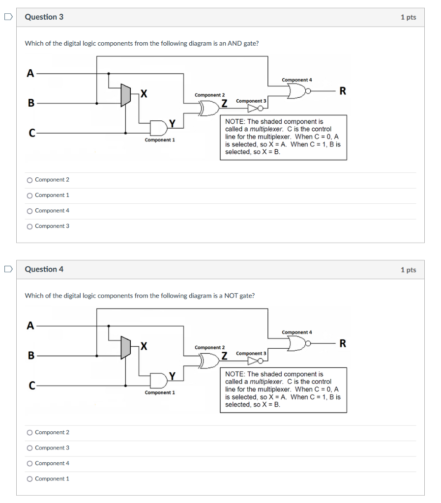 Solved Which of the digital logic components from the