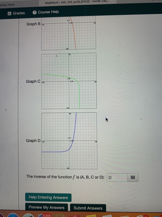 Solved ets Grades Course Help (1 point) Below is the graph | Chegg.com