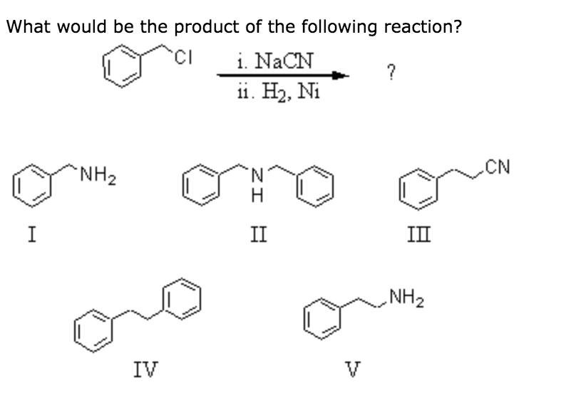 Solved What is the product of the following reaction | Chegg.com