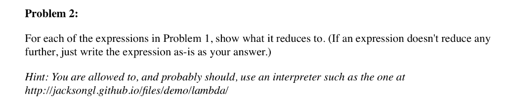 Solved Problem 1: A variable in a lambda calculus expression | Chegg.com