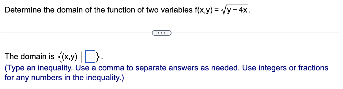 Solved Determine the domain of the function of two variables | Chegg.com