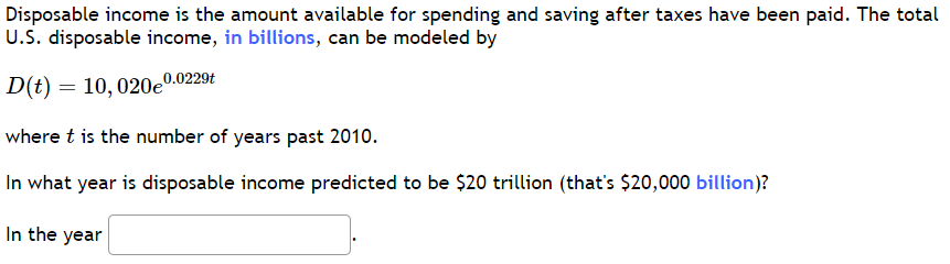 Solved Disposable Income Is The Amount Available For | Chegg.com