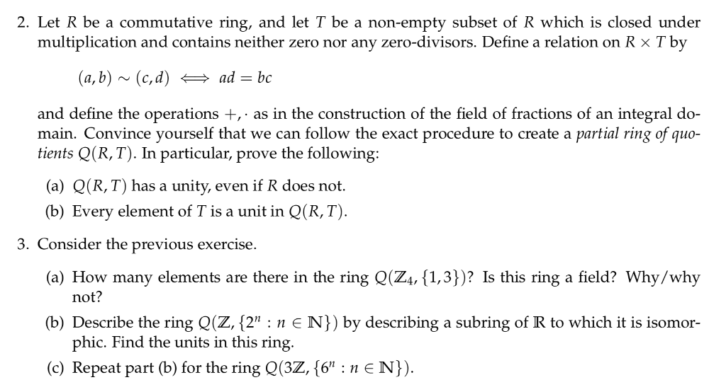 Solved 2. Let R be a commutative ring, and let T be a | Chegg.com