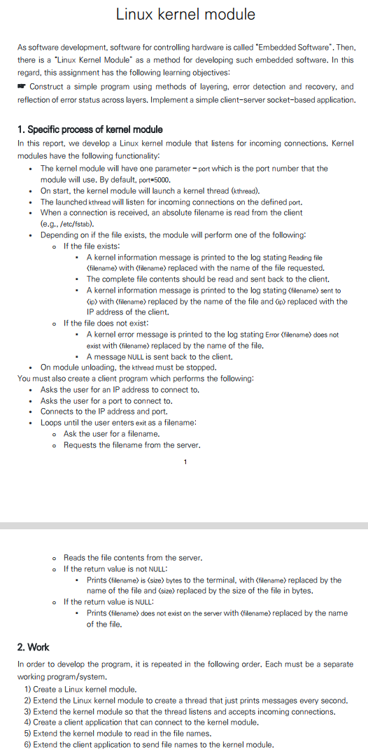 Solved Linux kernel module As software development, software | Chegg.com