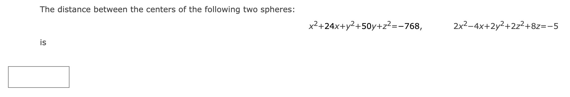 Solved The distance between the centers of the following two | Chegg.com