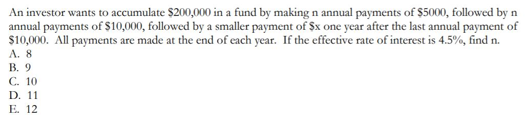 Solved An investor wants to accumulate $200,000 in a fund by | Chegg.com