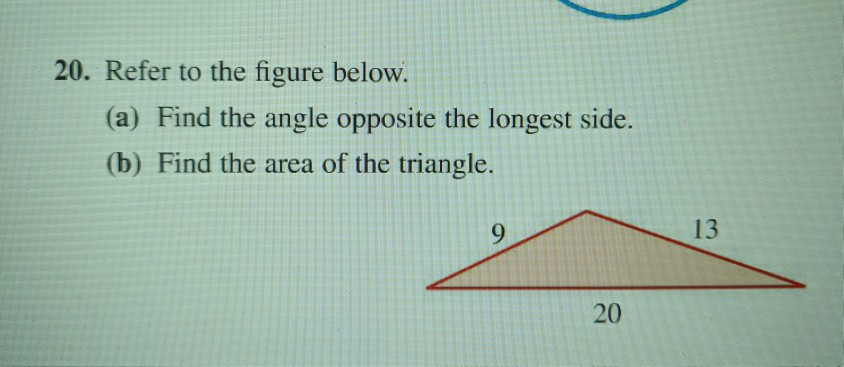 Solved 20. Refer To The Figure Below. (a) Find The Angle | Chegg.com