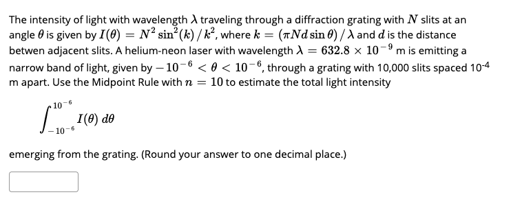 Solved The intensity of light with wavelength & traveling | Chegg.com