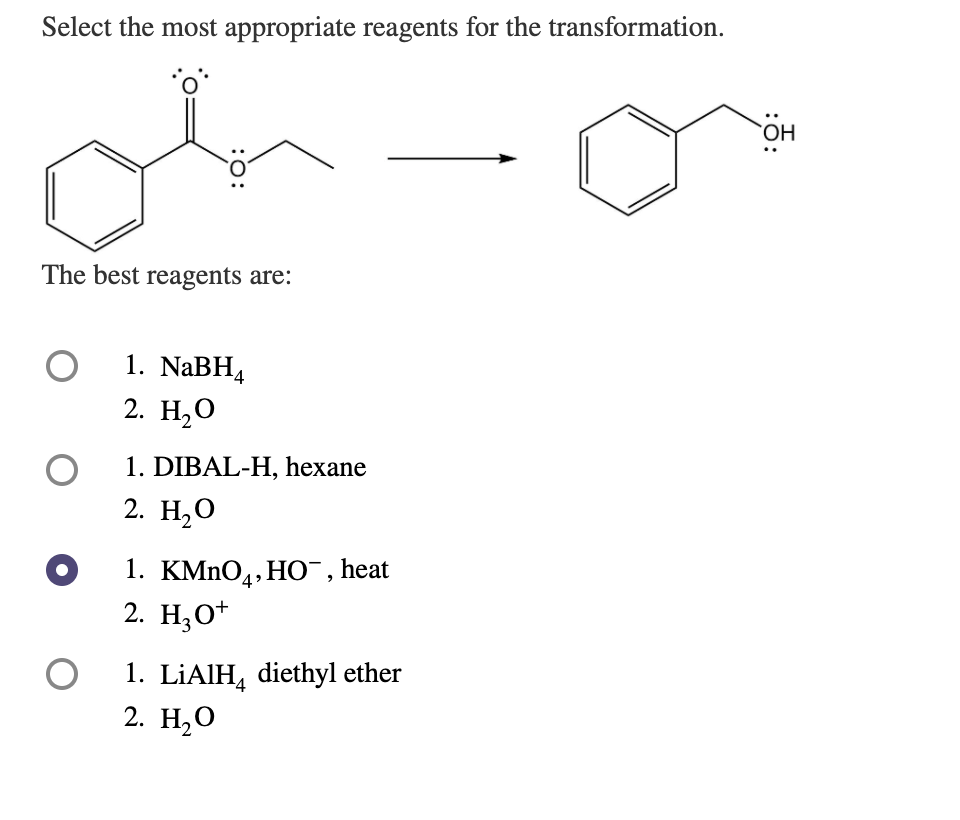 Solved Select The Most Appropriate Reagents For The | Chegg.com