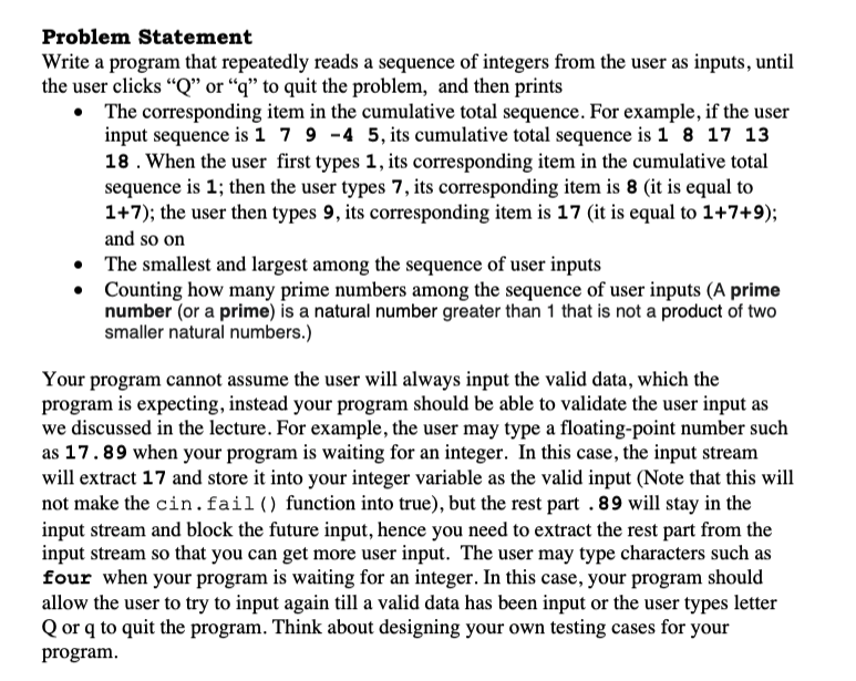 Solved Problem Statement Write A Program That Repeatedly | Chegg.com