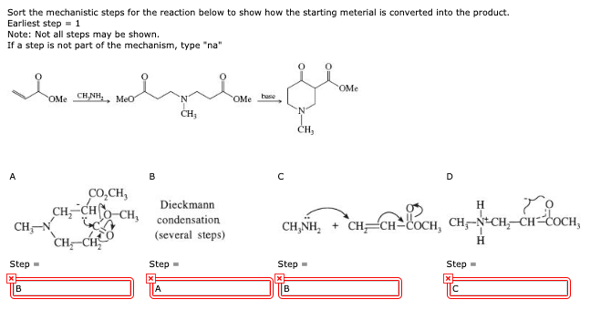Solved Sort the mechanistic steps for the reaction below | Chegg.com
