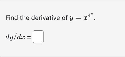 find the derivative of y x 4