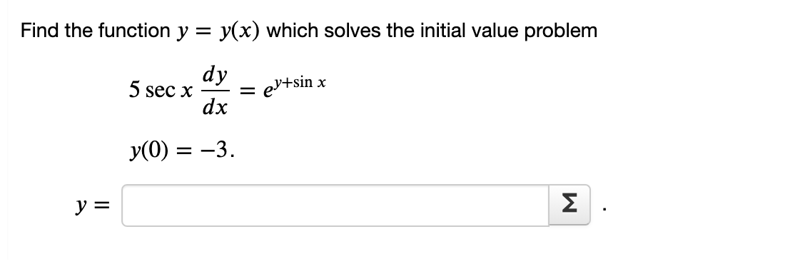 Solved Find The Function Y Y X Which Satisfies The