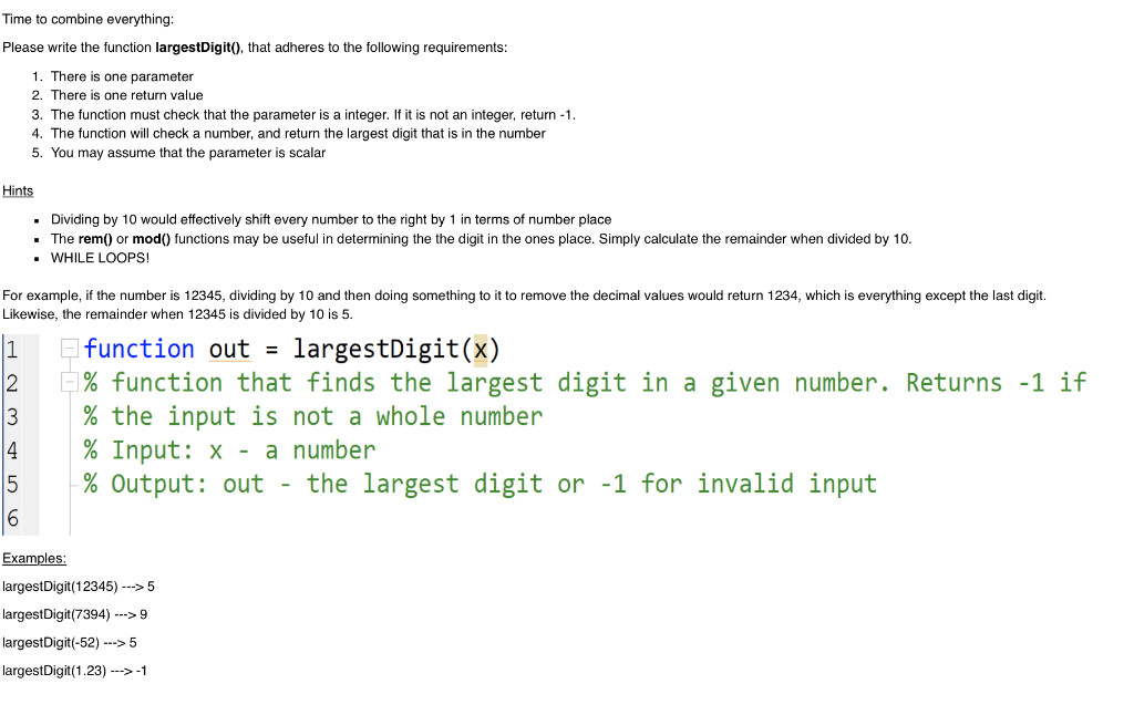 Solved Time to combine everything: Please write the function | Chegg.com