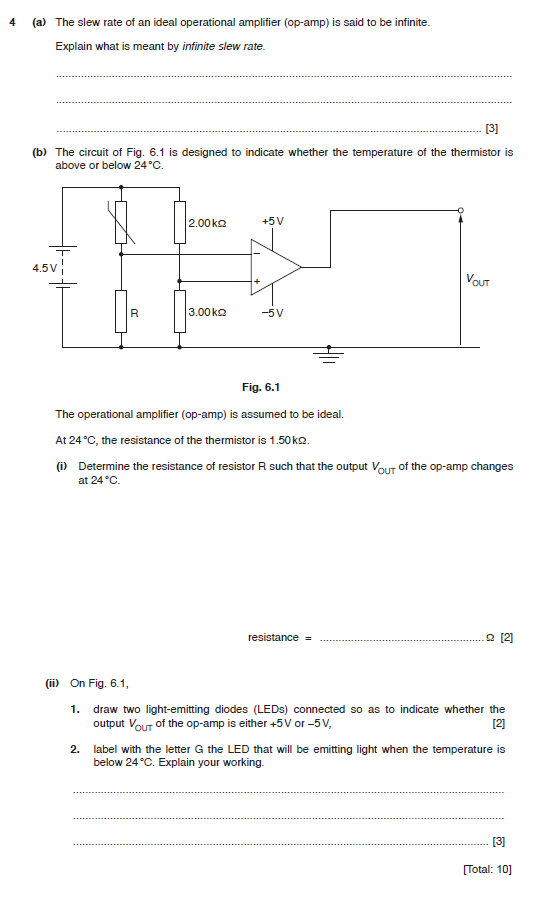 Solved 4 (a) The Slew Rate Of An Ideal Operational Amplifier | Chegg.com