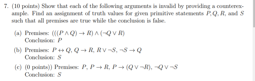 Solved 7. (10 points) Show that each of the following | Chegg.com