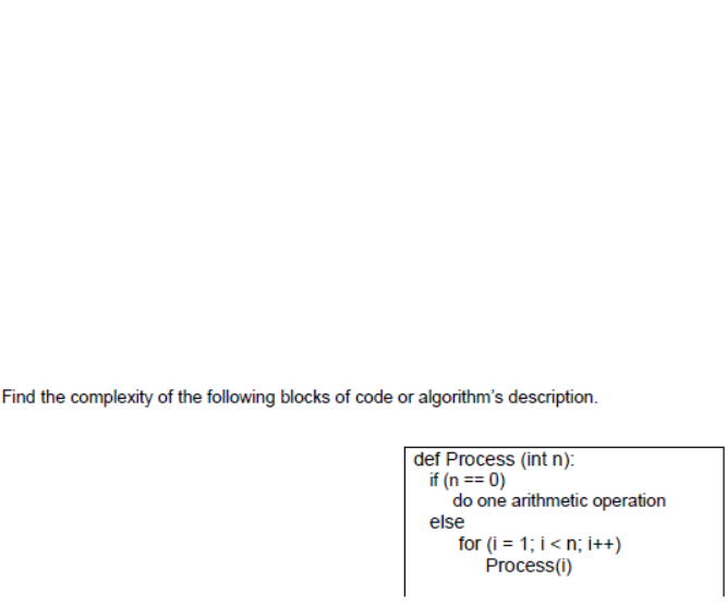 Solved Find the complexity of the following blocks of code | Chegg.com