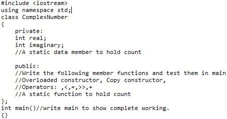 Solved #include using namespace std;| class ComplexNumber { | Chegg.com