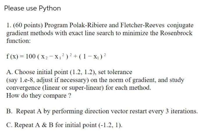 Solved Please use Python 1. (60 points) Program | Chegg.com