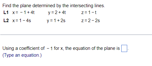 Solved Find the equation for the plane through the points | Chegg.com