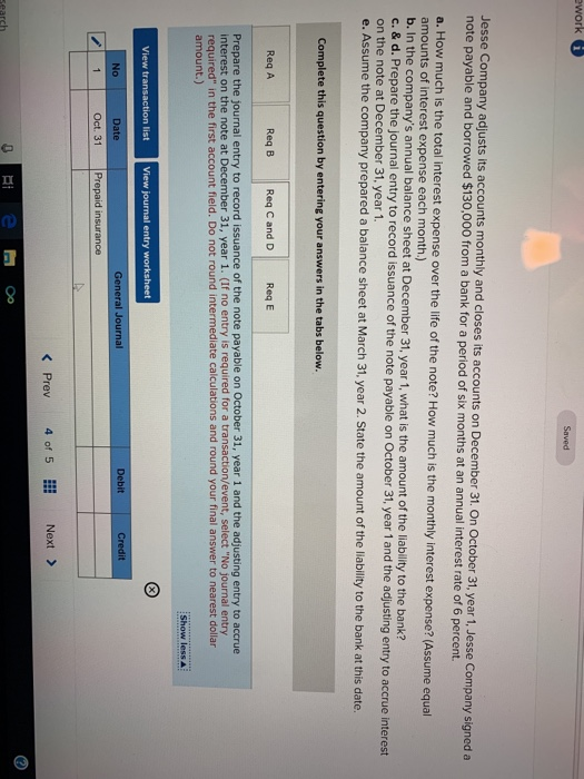 Solved Work Jesse Company Adjusts Its Accounts Monthly And | Chegg.com