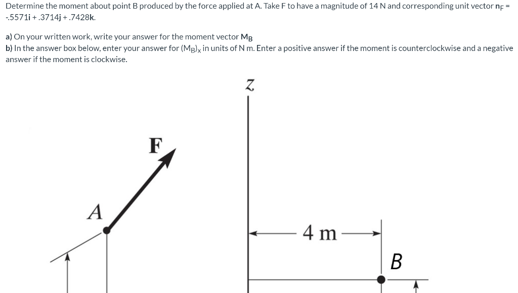 Solved Determine The Moment About Point B Produced By The | Chegg.com