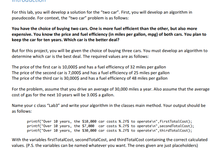 Solved For This Lab, You Will Develop A Solution For The | Chegg.com