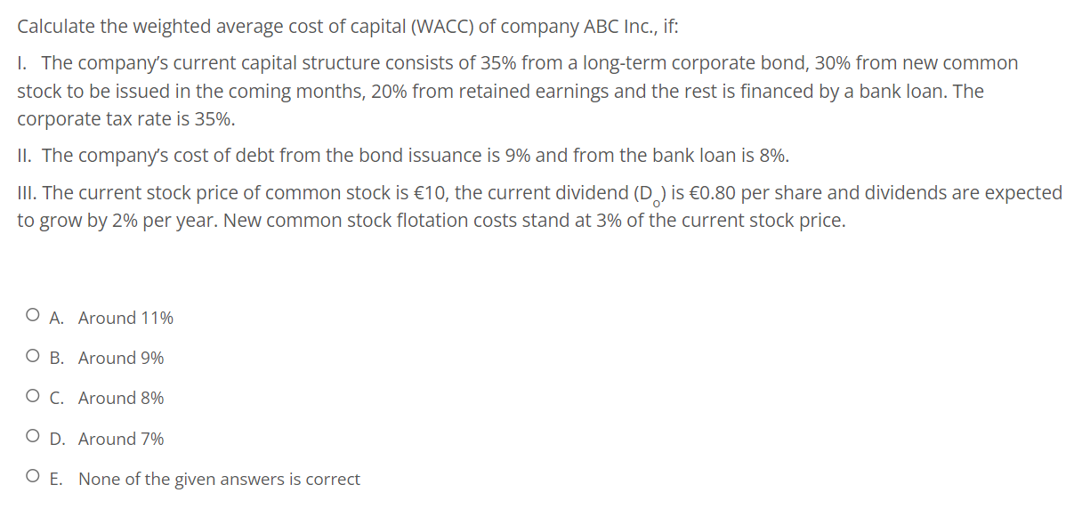 solved-calculate-the-weighted-average-cost-of-capital-wacc-chegg