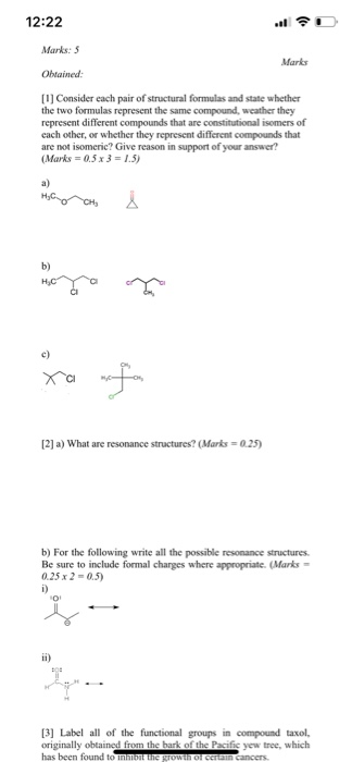 Solved 12:22 Marks: 5 Marks [] Consider each pair of | Chegg.com