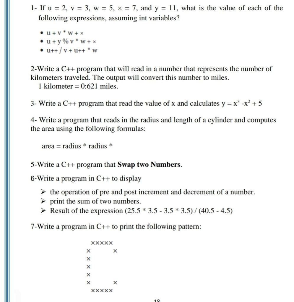 Solved 1- If u = 2, v = 3, w = 5, x = 7, and y = 11, what is | Chegg.com