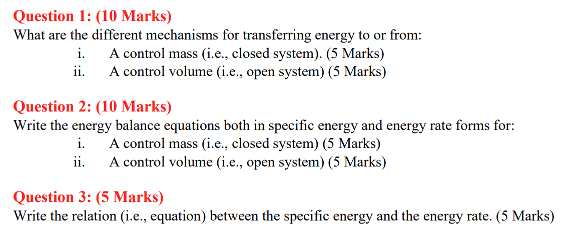 Solved Question 1: (10 Marks) What are the different | Chegg.com