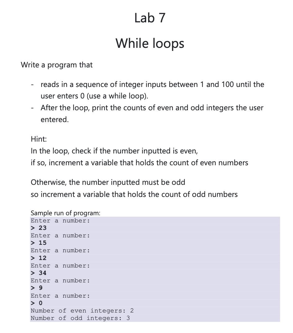 Solved While loopsWrite a program thatreads in a sequence of | Chegg.com