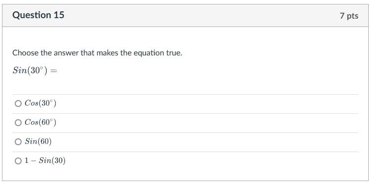 Solved Question 15 Choose the answer that makes the equation | Chegg.com