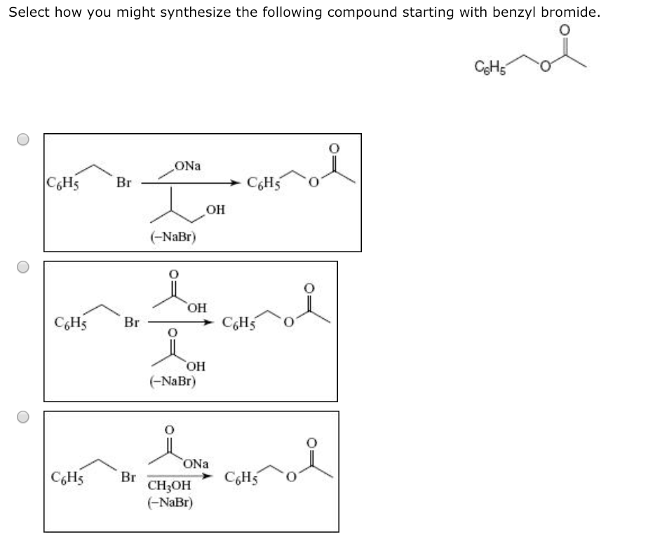 Solved Select how you might synthesize the following | Chegg.com