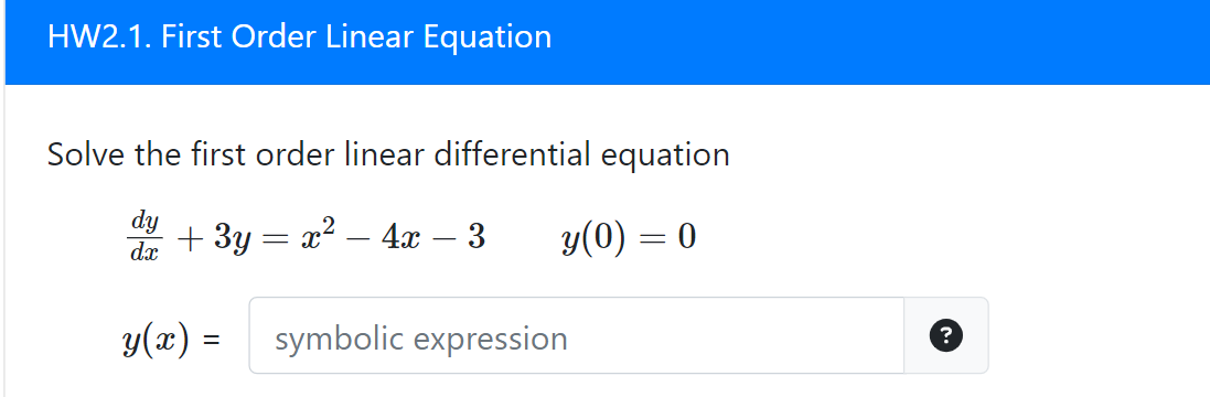 Solved Solve the first order linear differential equation | Chegg.com