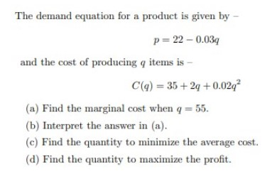 Solved The demand equation for a product is given by - p=22 | Chegg.com