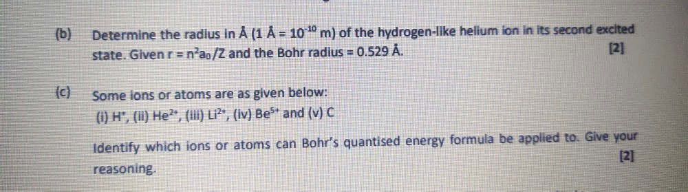 Solved B Determine The Radius In A 1 A 10 10 M Of Th Chegg Com