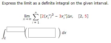 Solved Express The Limit As A Definite Integral On The Given | Chegg.com