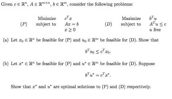 Solved Given C Er A E Rmx Der Consider The Following Chegg Com