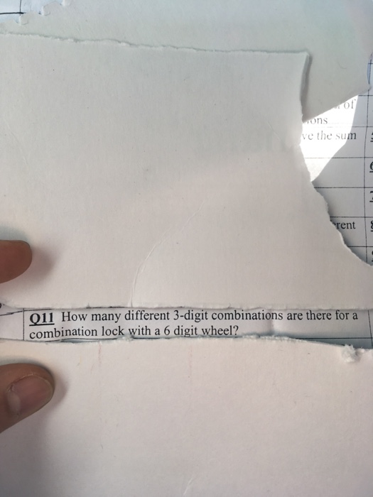 how many 3 digit combinations are there using 1 6